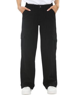 MYT Wide Leg Baggy High Waisted Cargo Pocket Jeans - Black
