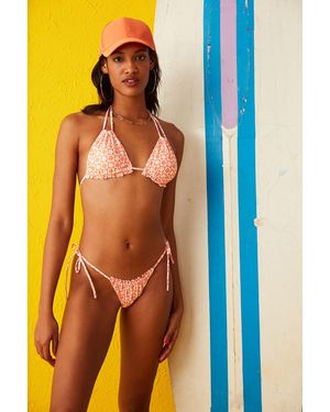 Penti Low-Waist Geometric Tie-Side Bikini Bottoms - Orange