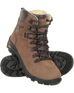 Mountain Warehouse 'Odyssey Extreme' Vibram Boots Nubuck Leather Waterproof Walking Shoes - Brown