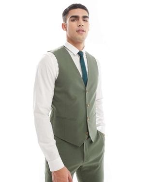ASOS Sos Skinny Suit Waistcoat - Green