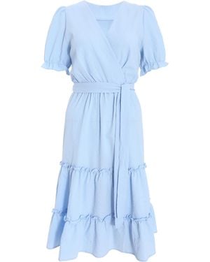 Quiz Frill Midi Dress - Blue