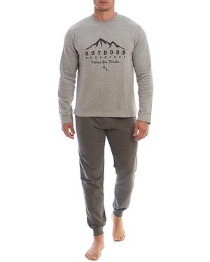 Kisses&Love Klp3 Long Sleeve Fleece Winter Pyjamas - Grey