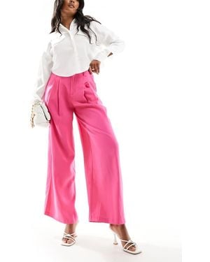 Urban Revivo Wide Leg Tailored Trousers - Pink