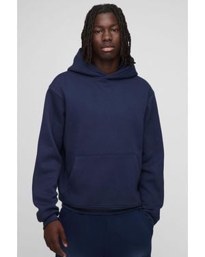 BoohooMAN Basic Regular Fit Over The Head Hoodie - Blue