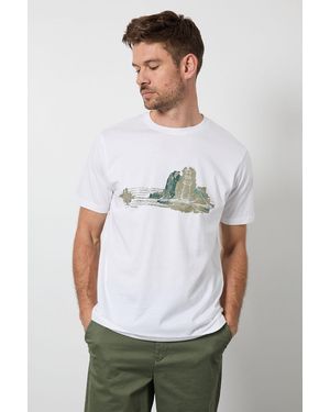 MAINE Outdoors Printed T-Shirt Cotton - White
