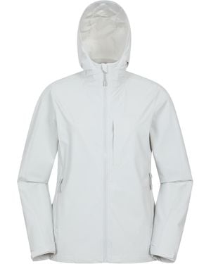 Mountain Warehouse 'Retreat' Softshell Jacket Water Resistant Rain Coat Polyamide - White