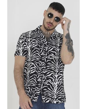 Brave Soul And 'Crossing' Short Sleeve Print Shirt - Multicolour