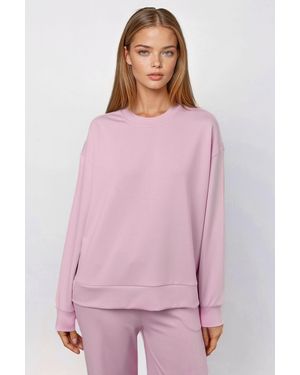 Hiccup Modal Touch Basic Sweatshirt - Pink