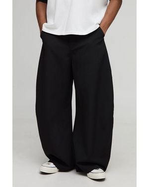 BoohooMAN Extreme Balloon Twill Rivet Detail Trousers - Black