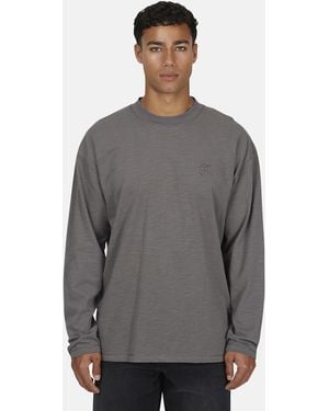Good For Nothing Relaxed Long Sleeve T-Shirt - Grey