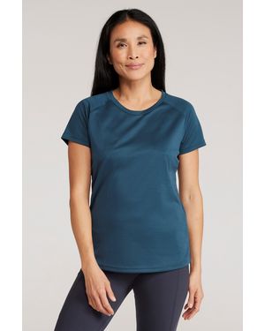 Mountain Warehouse 'Endurance' Isocool T-Shirt Sun Protection Breathable Tee - Blue