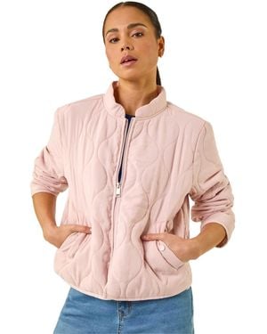 Roman Petite Quilted Puffer Jacket - Pink