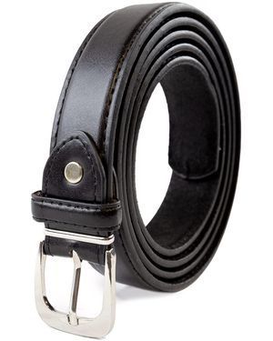 Woodland Leathers Belt, Leather Lined Classic 1″ Slim - Black