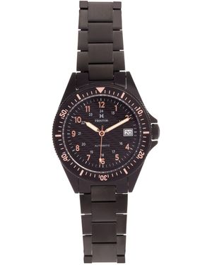 Heritor Calder Stainless Steel Watch - Black