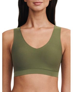 Chantelle Softstretch V-Neck Jersey Crop Top - Green