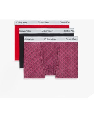 Calvin Klein Relaxed Fit 3 Pack Trunks Multicoloured - Pink
