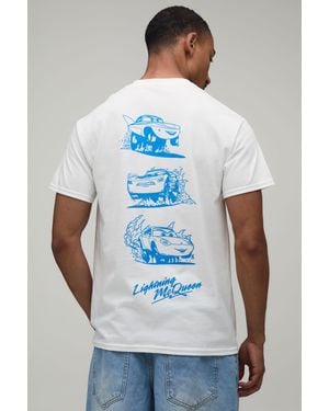 BoohooMAN Oversized Disney Cars License Printed T-Shirt - Blue