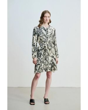 GUSTO Printed Dress - White