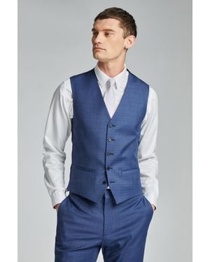 Ted Baker Volan Subtle Check Slim Waistcoat - Blue