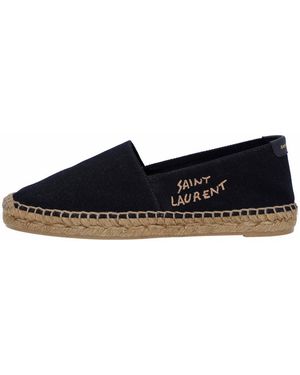 Saint Laurent Geprinte Espadrilles In Canvas Zwart - Blauw