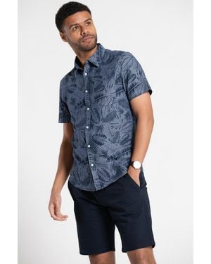 Tokyo Laundry Printed Chambray Short-Sleeve Shirt Cotton - Blue