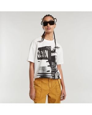G-Star Multi Print Loose Top - White