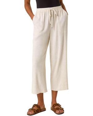 Roman Cropped Linen Trouser - Natural