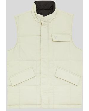 Lyle & Scott Printed Reversible Puffer Gilet - Natural