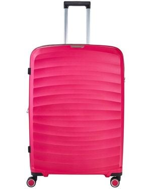 Infinity Leather Hard Shell Suitcase Cabin Luggage - Pink