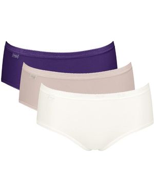 Sloggi Basic+ Midi 3 Pack Briefs - Purple