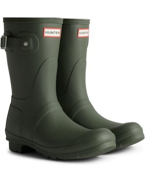 HUNTER Original Short Boot Rubber Dark Wellington Boots - Green