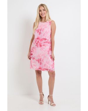 Wallis Floral Sleeveless Chiffon Shift Dress - Pink