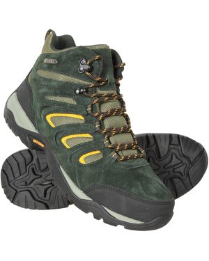 Mountain Warehouse Aspect Extreme Wolverine Suede Isogrip Walking Boots (Dark) - Green