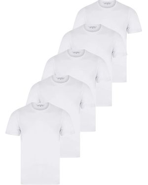Tokyo Laundry Cotton 5-Pack Short Sleeve T-Shirts - White