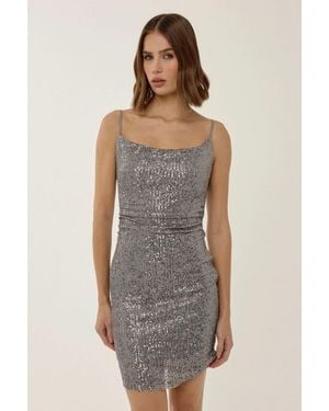Hiccup Sequinned Mini Dress - Grey