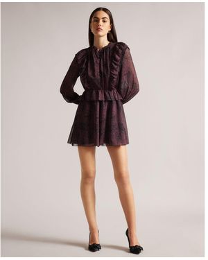 Ted Baker Lilei Ruffle Playsuit With Button Fastening - Black