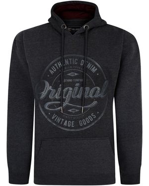 KAM Jeanswear Kam Over Head Hoodie Royal Plus Size - Blue