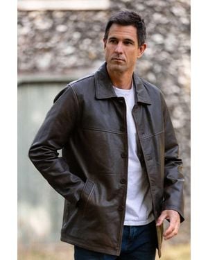 Ashwood Leather 'Reefer' Classic Real Jacket - Black