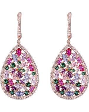 Orphelia 'Elora' 925 Sterling Drop Earrings - Red
