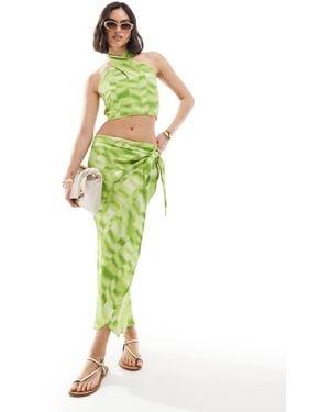 Y.A.S Midi Wrap Skirt Co-Ord - Green