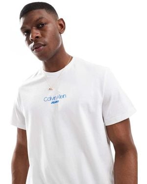 Calvin Klein Small Central Logo T-Shirt - White