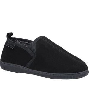 Hush Puppies Arnold Slip On Leather Slipper - Black