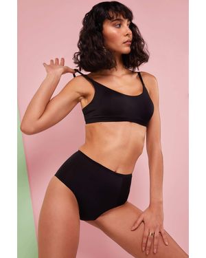 Deja Day Second Skin Rose Recycled Highwaist Brief - Black