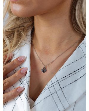 SVNX Heart Keyhole Necklace - White