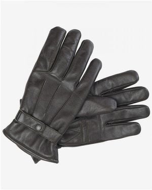 Barbour Gloves Burnished Leather Thinsulate - Grey
