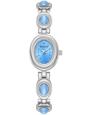 Bertha Rosalie Jade Stone Bracelet Watch - Blue