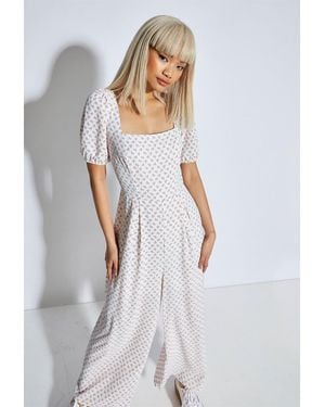 Glamorous Cluster Ditsy Jumpsuit - White