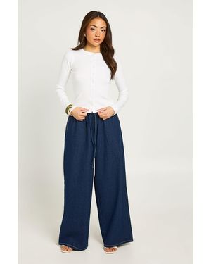 Boohoo Supersoft Elasticated Waistband Jean - Blue