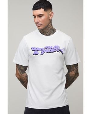 BoohooMAN Tall Regular Take That License Print T-Shirt - White