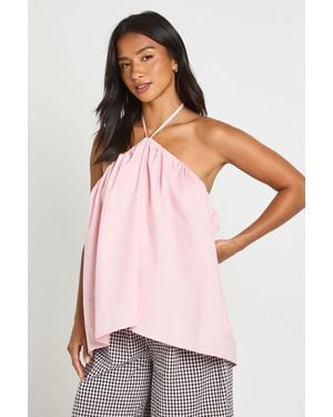 Boohoo Petite Bandeau Smock Top - Pink